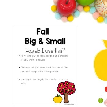 Fall Activity Bigger Smaller Ordering Objects Preschool Kindergarten Center, image 2