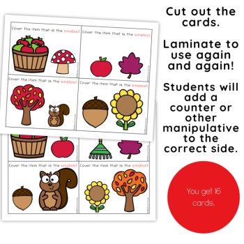 Fall Activity Bigger Smaller Ordering Objects Preschool Kindergarten Center, image 3