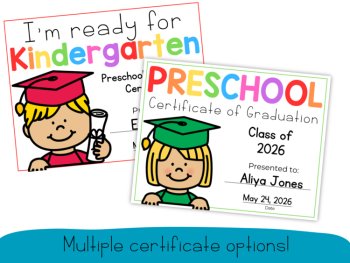Preschool Graduation Bundle Program, Invitation, Certificates, Crafts, Crowns, image 2