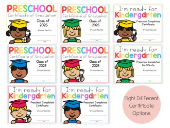 Editable Preschool Graduation Certificate Class of 2026, Canva Template, image 4