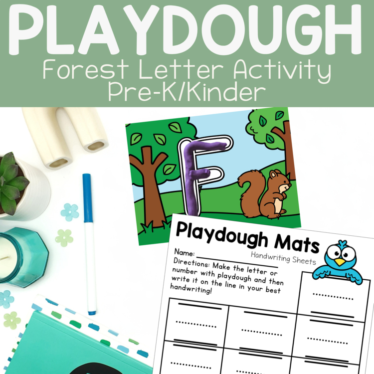 Forest Camping Playdough Mat Handwriting Practice Preschool Kindergarten Centers