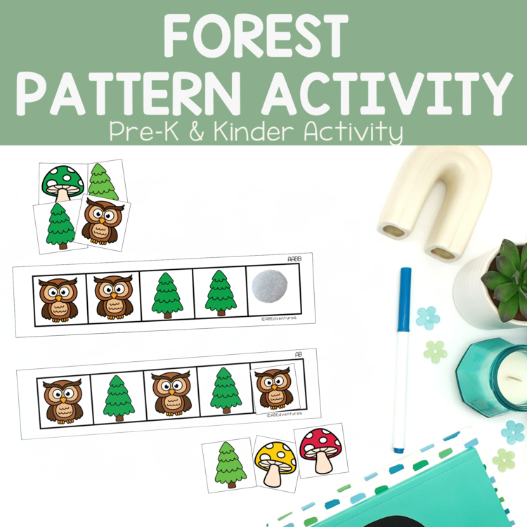Forest Animal Camping Pattern Recognition Preschool Kindergarten Center TK Pre-K