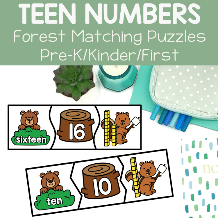 Forest Camping Activity Counting & Teen Numbers Preschool Kindergarten Center