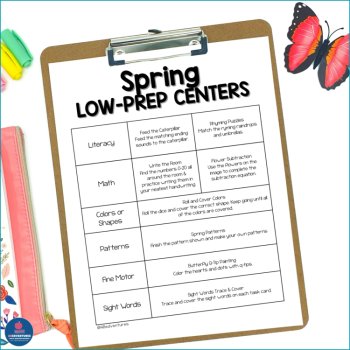 Spring Preschool Centers Bundle Math & Literacy Activities Pre-K 3 TK Kinder, image 2
