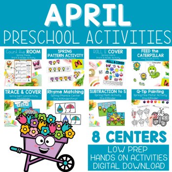 Spring Preschool Centers Bundle Math & Literacy Activities Pre-K 3 TK Kinder, image 4