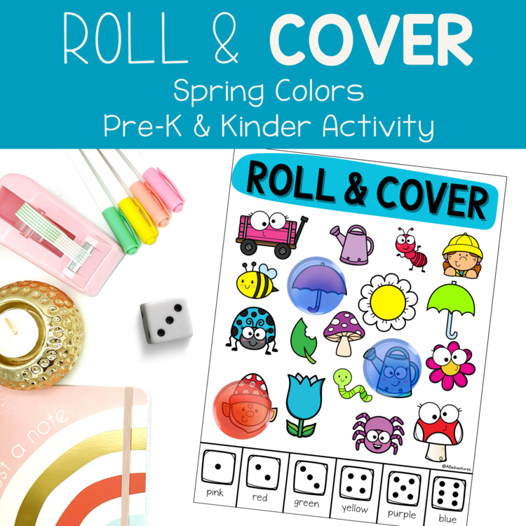 Spring Roll & Cover Colors Practice Pre-K 3 TK Preschool Kindergarten Center