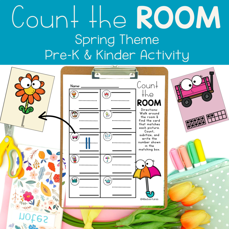 Spring Count the Room Counting & Teen Numbers Preschool Kindergarten Center