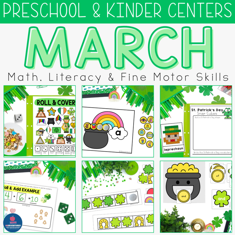 St. Patrick’s Day Preschool Centers Math & Literacy Activities Pre-K TK Kinder
