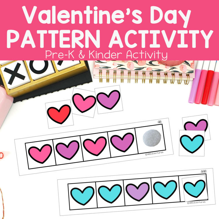 Valentine's Day Pattern Recognition Preschool Activities Kindergarten Centers