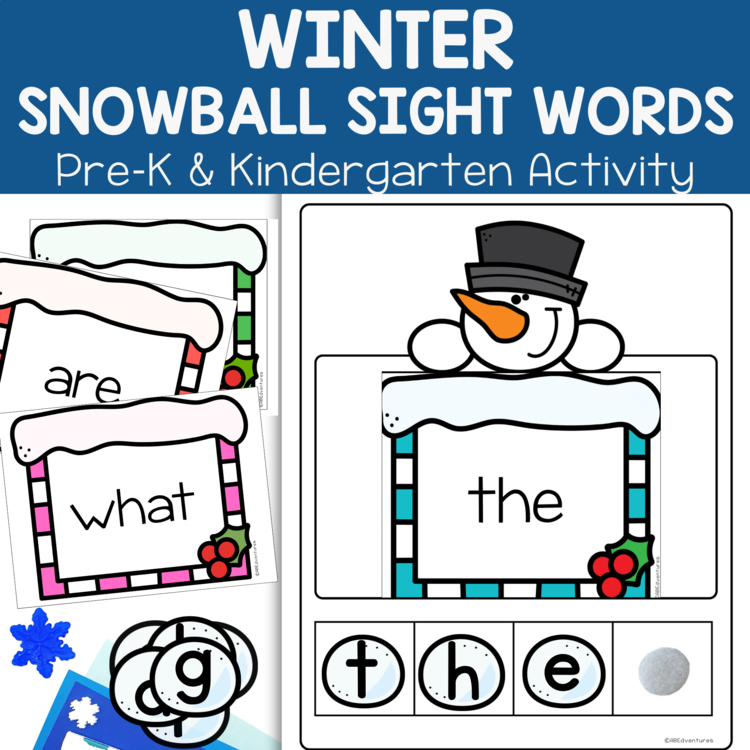 Winter Sight Word Building Snowballs Preschool Activities Kindergarten Centers
