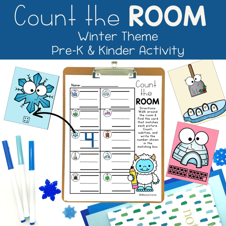 Winter Write the Room Count Activity Preschool Activities Kindergarten Centers