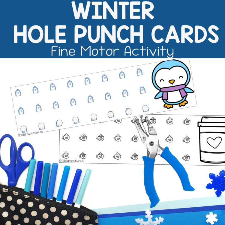 Winter Hole Punch Fine Motor Activity Preschool Activities Kindergarten Centers