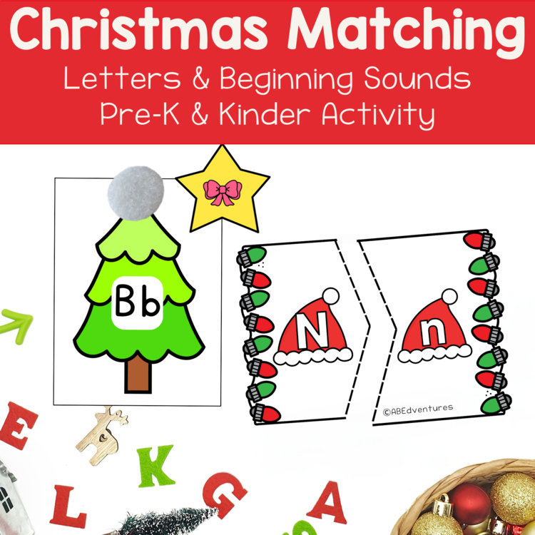 Christmas Preschool Activity Write the Room Kinder Letter Recognition Center