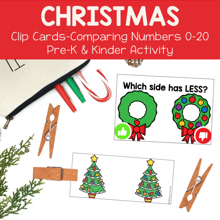Christmas Activity Counting and Comparing Numbers 0-20 Preschool Kinder Centers