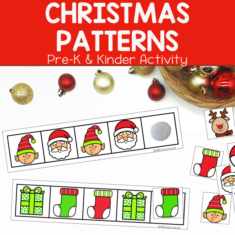 Christmas Activity Finish the Pattern Recognition Preschool Kinder Centers