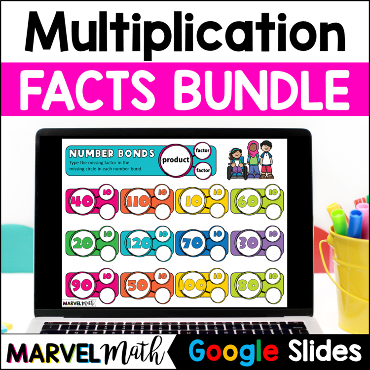 Digital Multiplication Facts Practice x2 - x12 Google Slides + Easel Versions