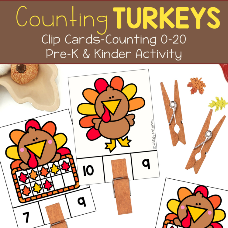 Thanksgiving Activity Counting Turkey Ten Frames Preschool Kinder Centers