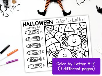 Halloween Color by Number Preschool & Kindergarten Subitize, Letters, Shapes, image 4