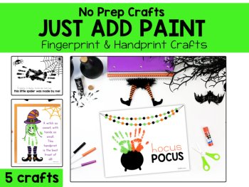 Halloween Crafts for Preschool & Kinder Handprint, Tear and Glue, Cut & Paste, image 3