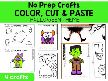 Halloween Crafts for Preschool & Kinder Handprint, Tear and Glue, Cut & Paste, image 4
