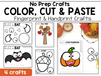 Fall Crafts for Preschool & Kinder No Prep Handprint, Tear and Glue, Cut & Paste, image 4