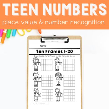 Base Ten Introducing Teen Numbers Place Value Kindergarten and Preschool Math, image 4