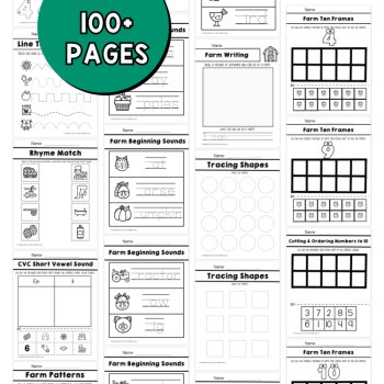 Preschool On the Farm Unit Pre K Curriculum No Prep Packet Farms Themed Unit, image 4
