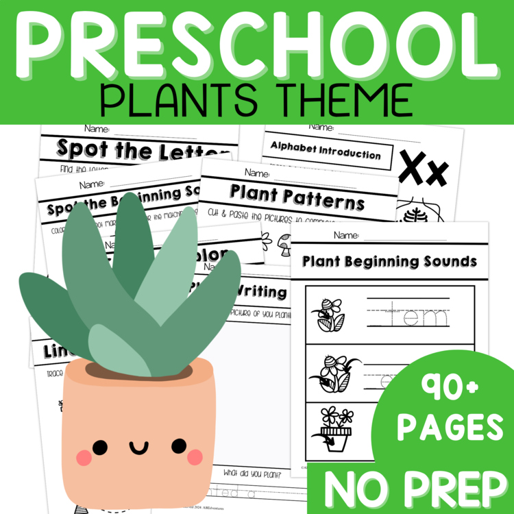 Preschool Plants Unit Pre K Curriculum No Prep Packet Plants Themed Unit