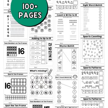 Preschool Sports Unit Pre K Curriculum No Prep Packet Soccer Basketball Baseball, image 3