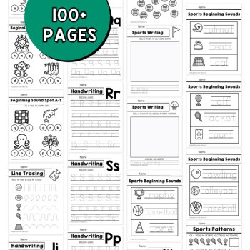 Preschool Sports Unit Pre K Curriculum No Prep Packet Soccer Basketball Baseball, image 4