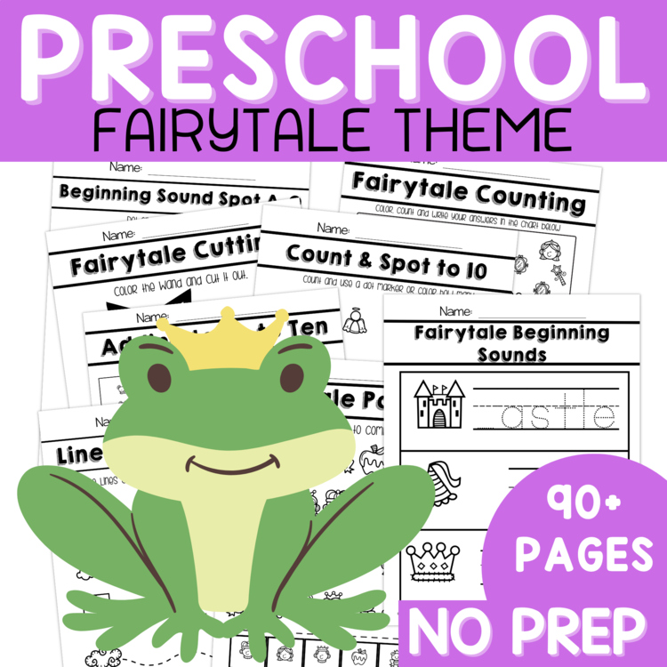 Preschool Fairytale Unit Pre K Curriculum No Prep Packet Fairytales Themed Unit