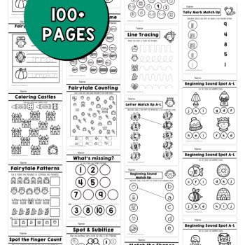 Preschool Fairytale Unit Pre K Curriculum No Prep Packet Fairytales Themed Unit, image 3