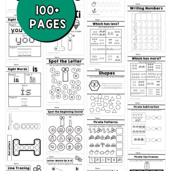 Preschool Pirate Unit Pre K Curriculum No Prep Packet Pirates Themed Unit, image 3