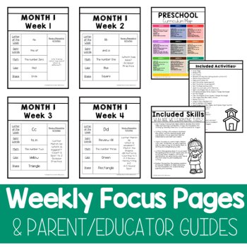 Preschool Back to School Pre K Curriculum No Prep Packet Back to School Month 1, image 2