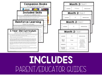 3 Year Olds Preschool Curriculum Homeschool Pre-K Lessons Worksheets Theme Units, image 3