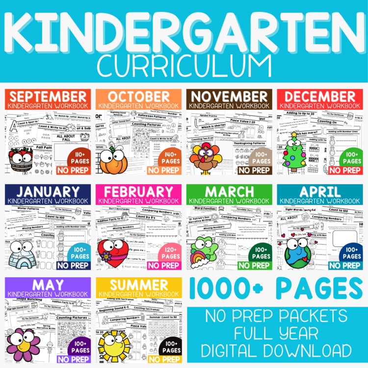 Kindergarten No Prep Packets Kindergarten Homeschool Curriculum Early Finishers