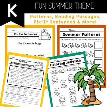Kindergarten No Prep Packet Summer Review Kindergarten End of Year Review, image 2