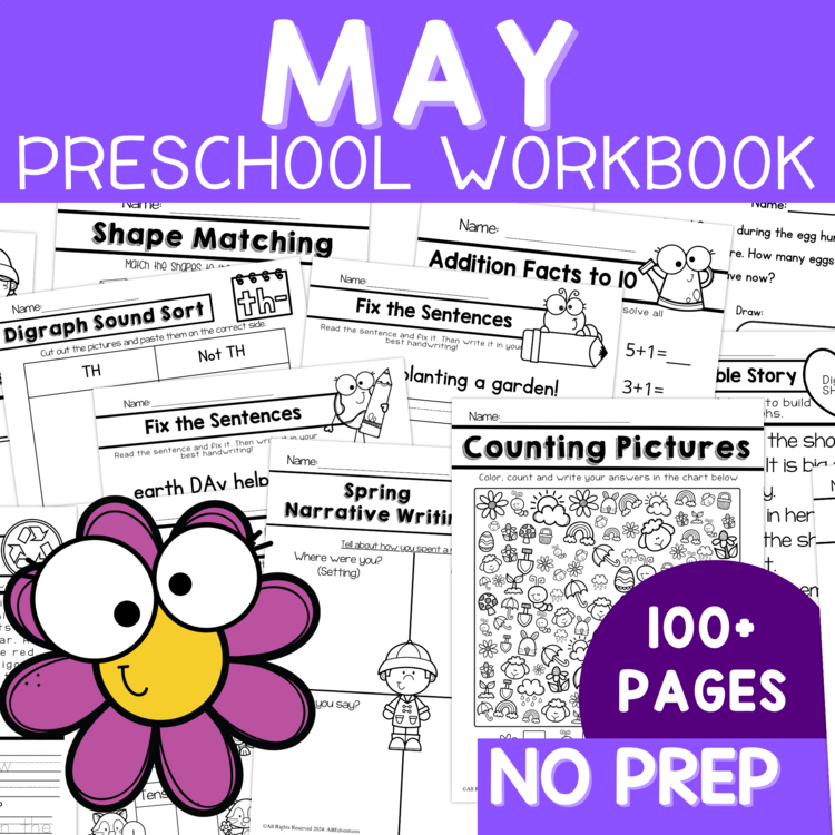 Kindergarten No Prep Packet Spring May Kindergarten Early Finishers