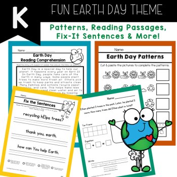 Kindergarten No Prep Packet April Earth Day Kindergarten Early Finishers, image 4