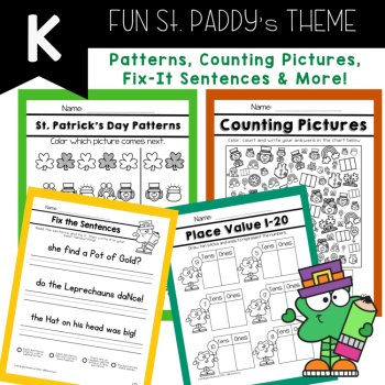 Kindergarten No Prep Packet March St. Patrick's Day Kindergarten Early Finishers, image 3