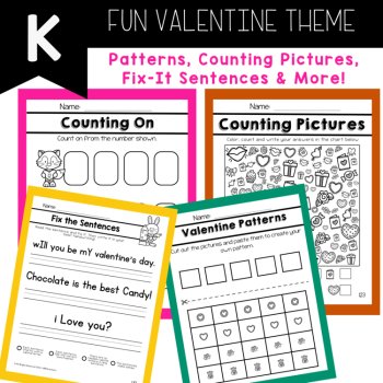 Kindergarten No Prep Packet February Valentine Kindergarten Early Finishers, image 4