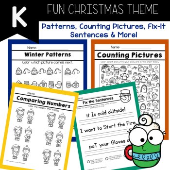 Kindergarten Winter Break Packet Worksheets Kindergarten Early Finishers, image 4