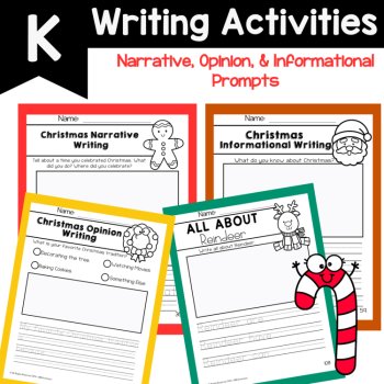 Kindergarten No Prep Packet December Christmas Kindergarten Early Finishers, image 3