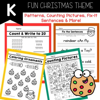 Kindergarten No Prep Packet December Christmas Kindergarten Early Finishers, image 4