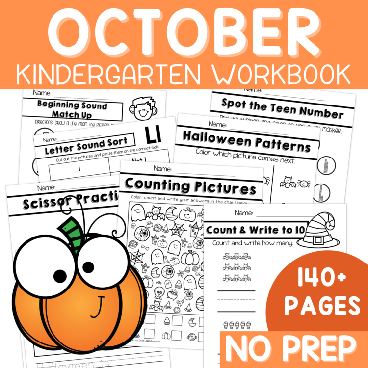 Kindergarten No Prep Worksheets October Halloween Kindergarten Early Finishers