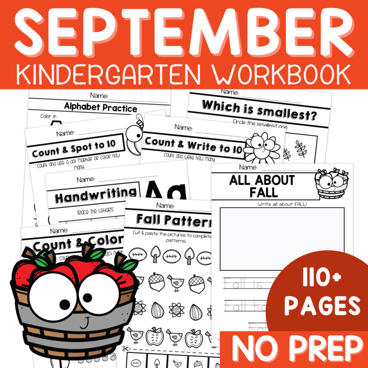 Kindergarten No Prep Worksheets September Fall Kindergarten Early Finishers