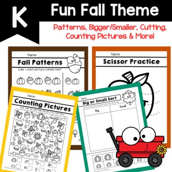 Kindergarten No Prep Worksheets September Fall Kindergarten Early Finishers, image 4