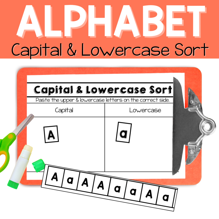 Capital & Lowercase Letter Sort- Uppercase Letters Preschool & Kindergarten