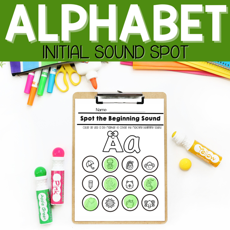 Spot the Letter Initial & Beginning Sound, Letters Preschool & Kindergarten
