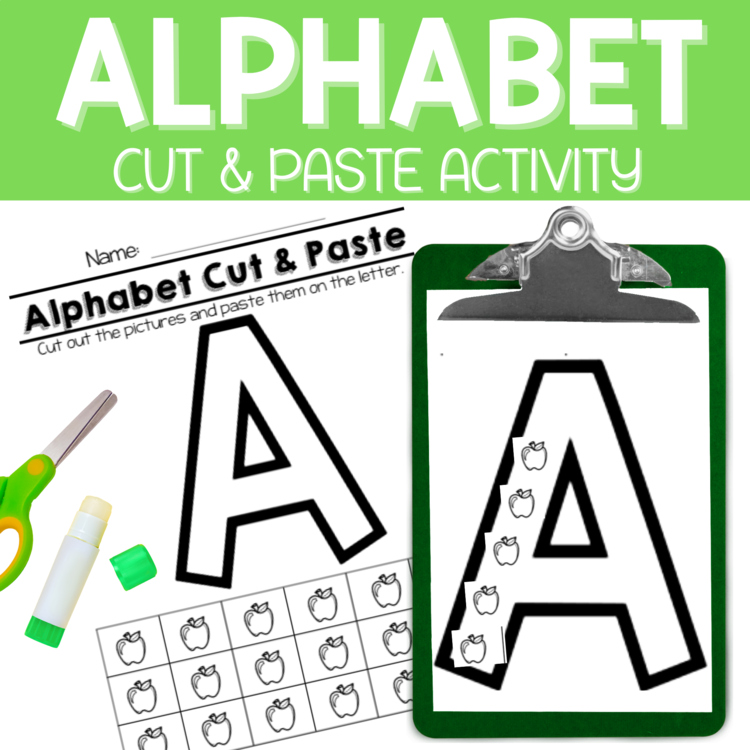 Alphabet Cut & Paste Activity-Letter of the Week, Letters Pre-K & Kindergarten